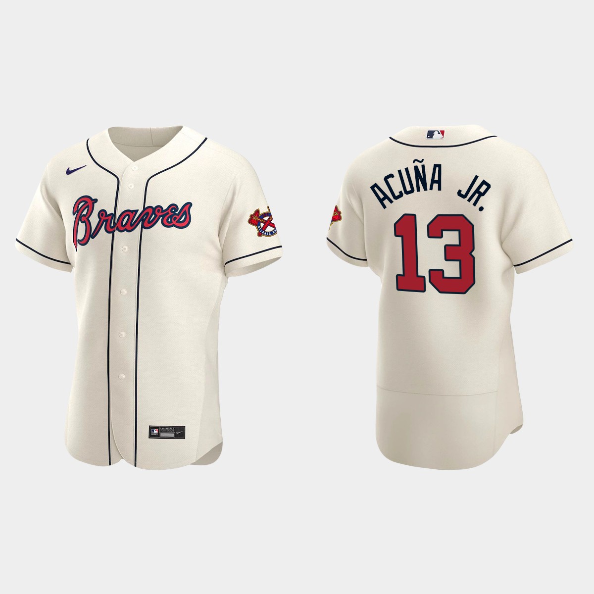 Ronald Acuna Jr. #13 Atlanta Braves Cream 2020 Alternate Jersey