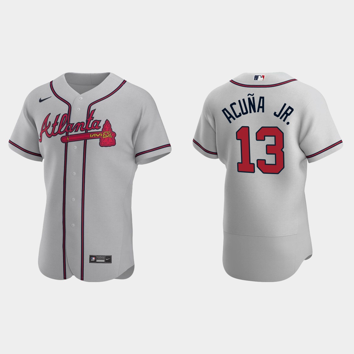 Ronald Acuna Jr. #13 Atlanta Braves Gray 2020 Road Jersey
