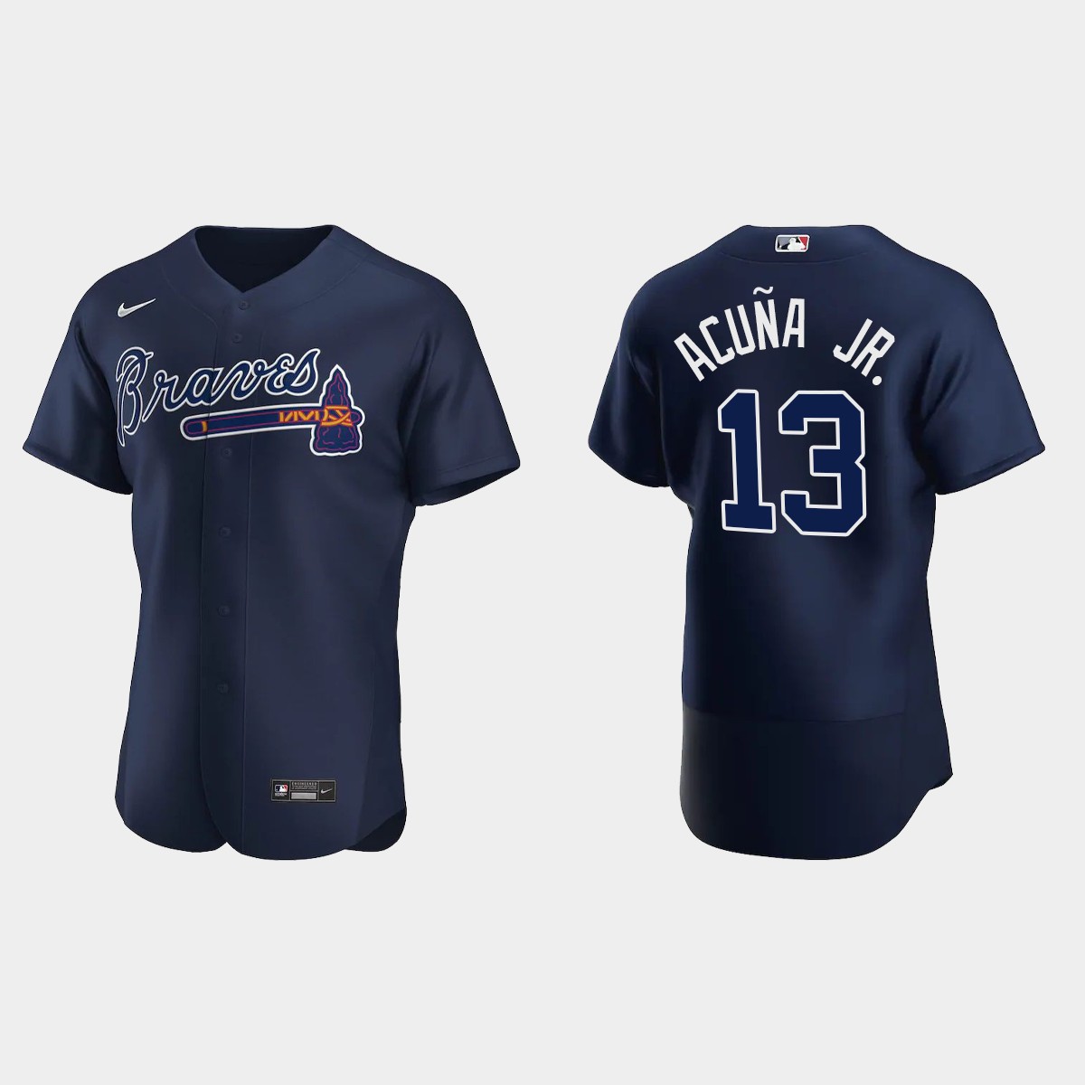Ronald Acuna Jr. #13 Atlanta Braves Navy Player 2020 Alternate Jersey