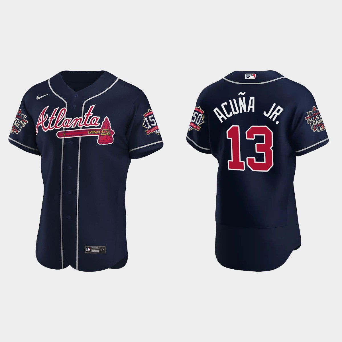 Ronald Acuna Jr. #13 Atlanta Braves Team 2021 MLB All-Star Jersey - Navy