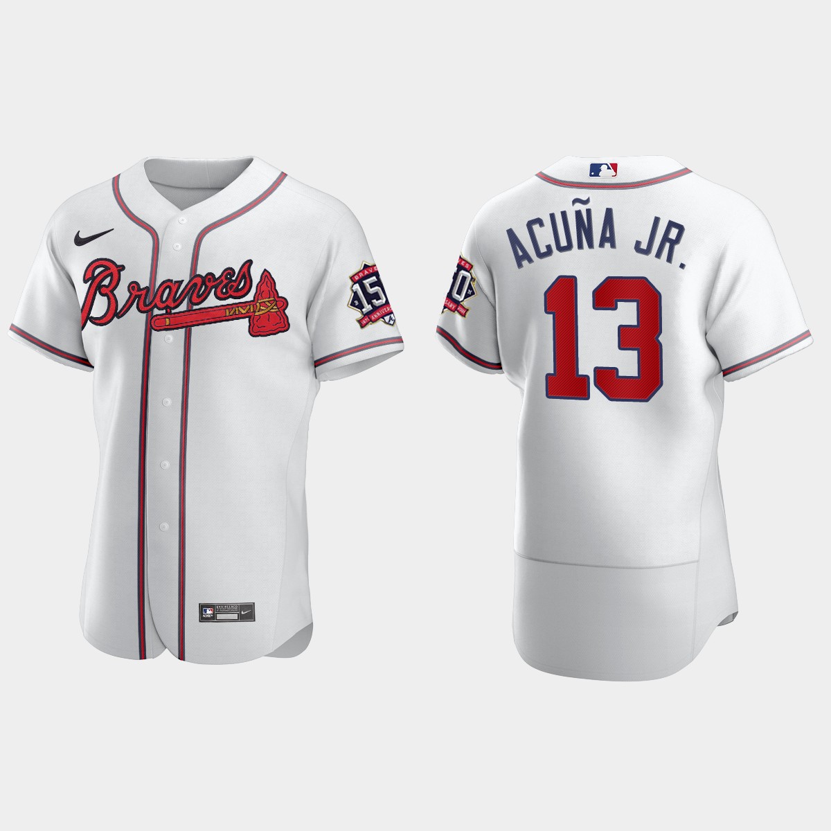 Ronald Acuna Jr. Atlanta Braves 150th Anniversary World Series Jersey - White
