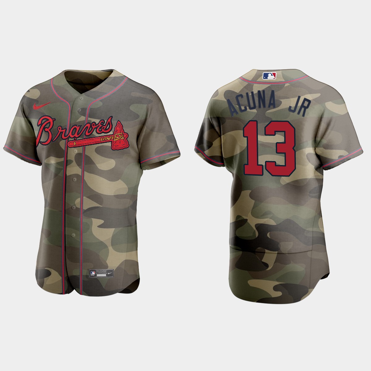 Ronald Acuna Jr. Atlanta Braves 2021 National Armed Forces Day Jersey - Camo