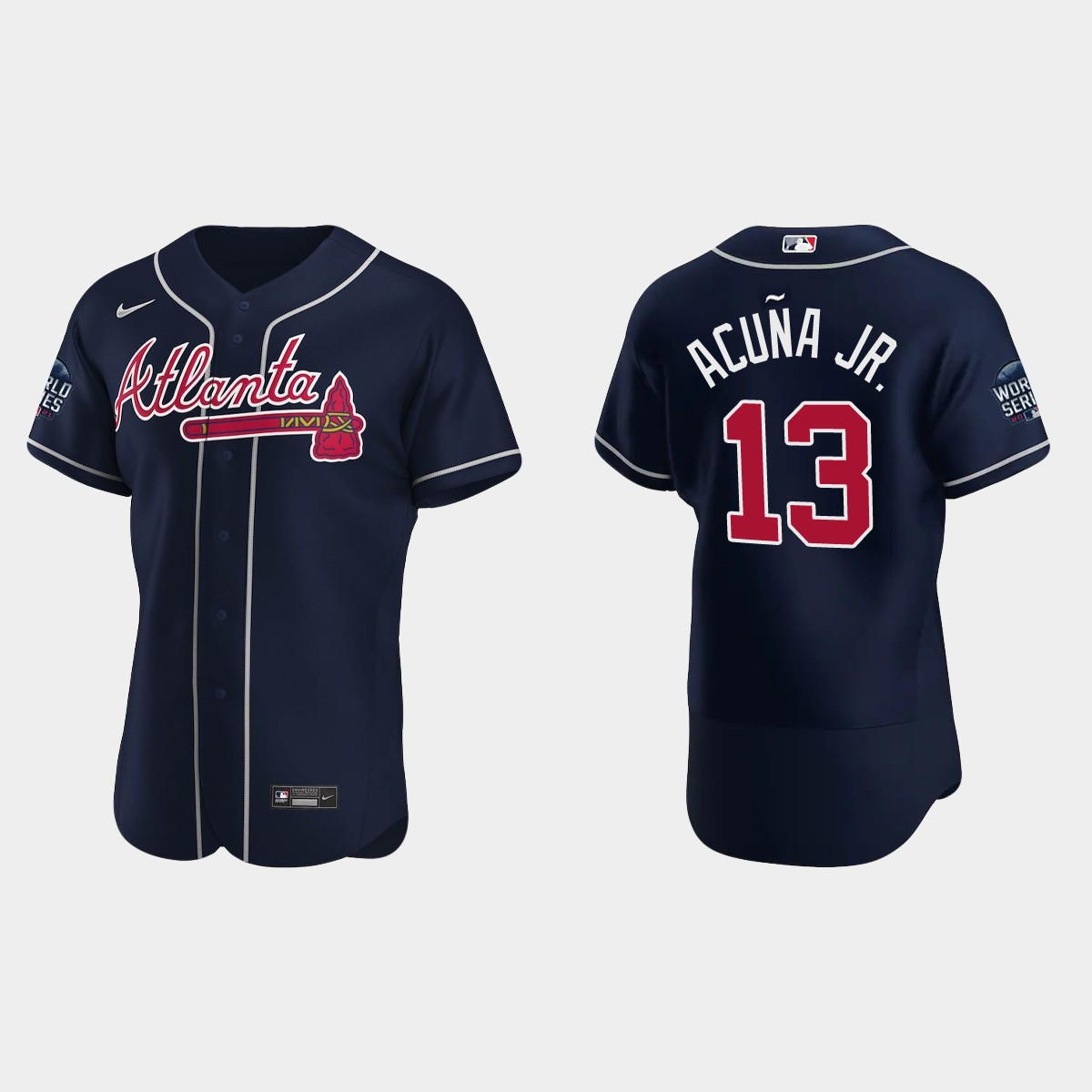 Ronald Acuna Jr. Atlanta Braves 2021 World Series Jersey - Navy