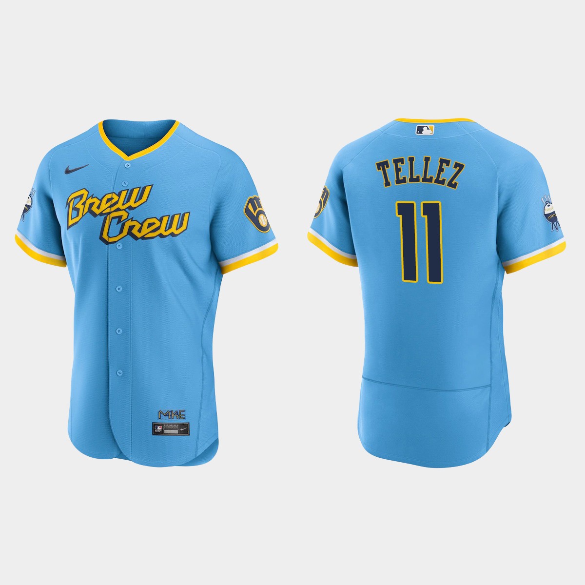 Rowdy Tellez Milwaukee Brewers 2022 City Connect Jersey - Powder Blue
