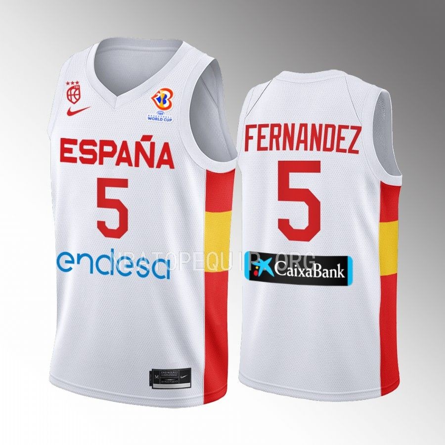 Rudy Fernandez Spain 2023 FIBA World Cup White Jersey  #5
