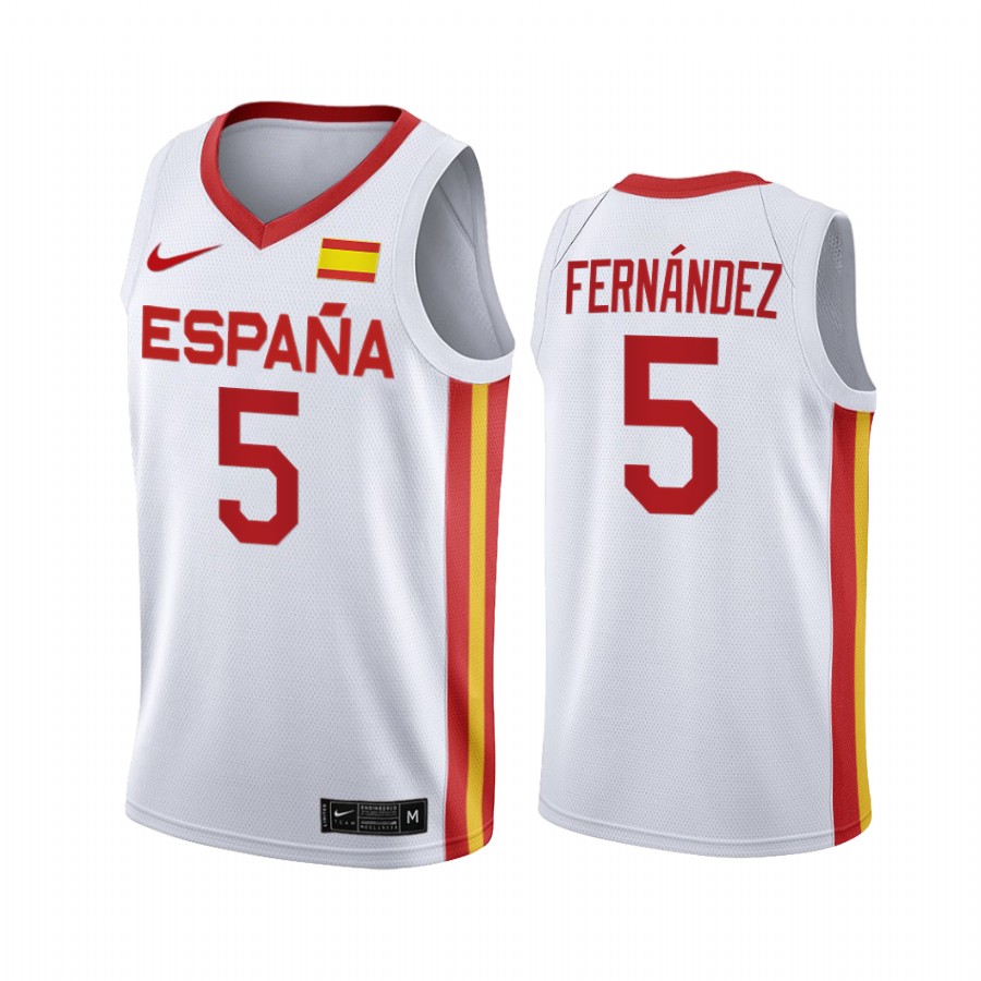 Rudy Fernández Spain  #5 White 2021 Tokyo Olymipcs Limited Jersey