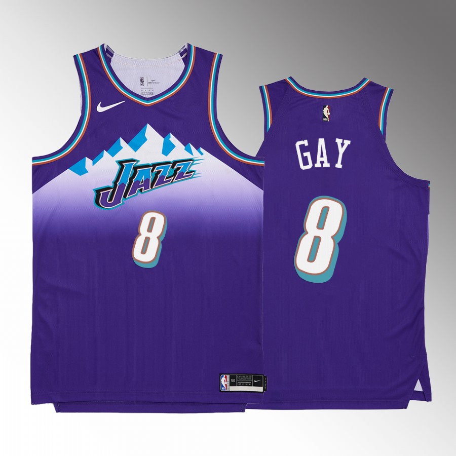 Rudy Gay 2022-23 Utah Jazz Purple #8 Hardwood Classics Jersey HWC 90s