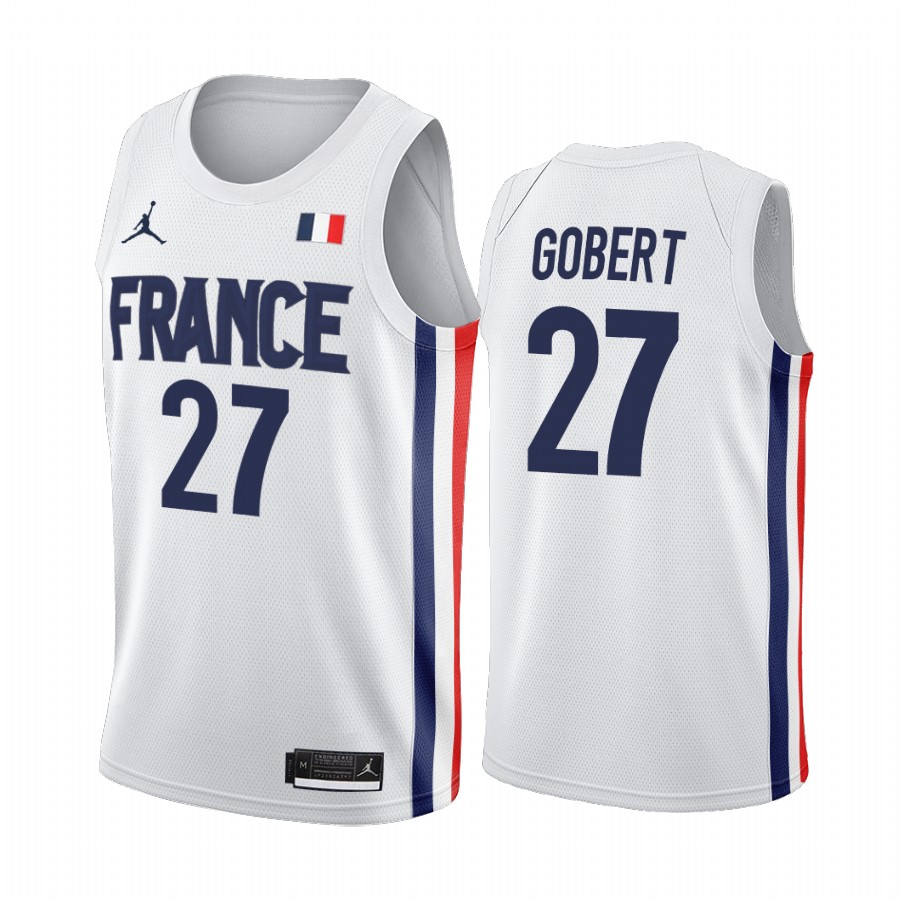 Rudy Gobert France  #27 White 2021 Tokyo Olymipcs Limited Jersey