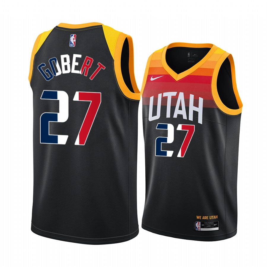 Rudy Gobert France Flag Edition Utah Jazz #27 Black Jersey Special