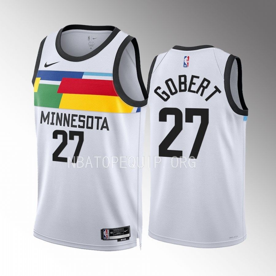Rudy Gobert Minnesota Timberwolves City Edition White #27 Jersey 2022-23 Swingman