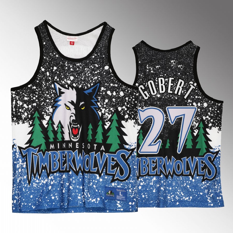 Rudy Gobert Minnesota Timberwolves Hardwood Classics Blue Big Face Men Jersey