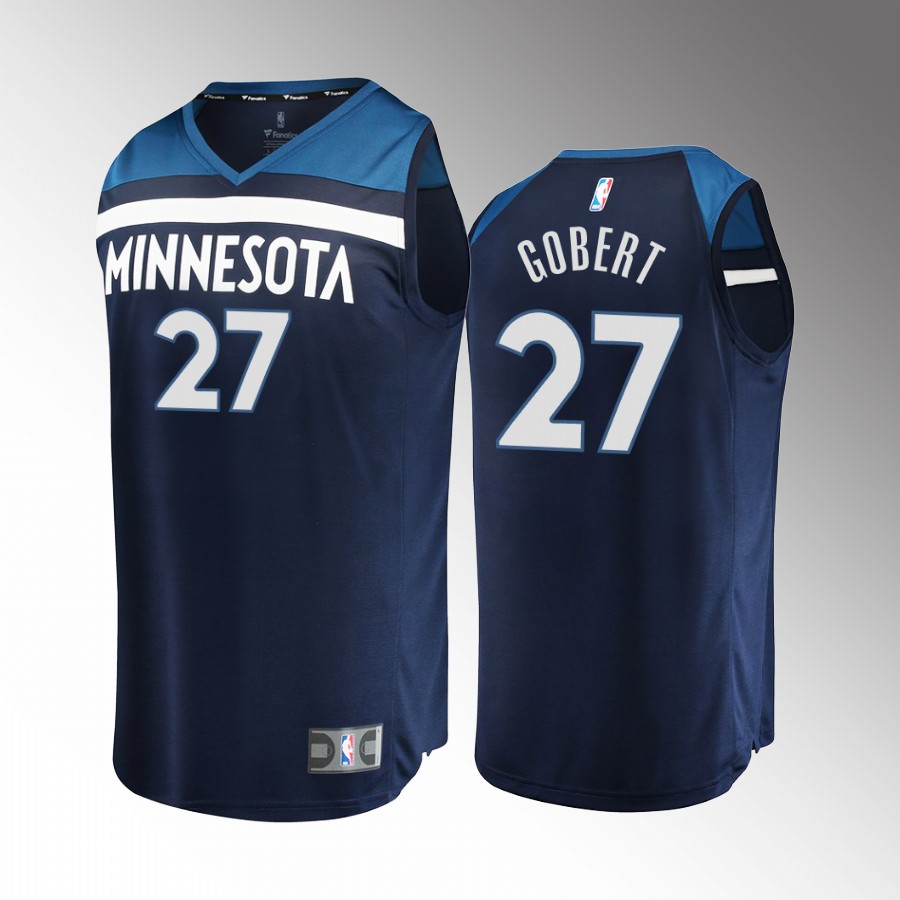 Rudy Gobert Timberwolves #27 Navy Jersey Fast Break  Icon Edition