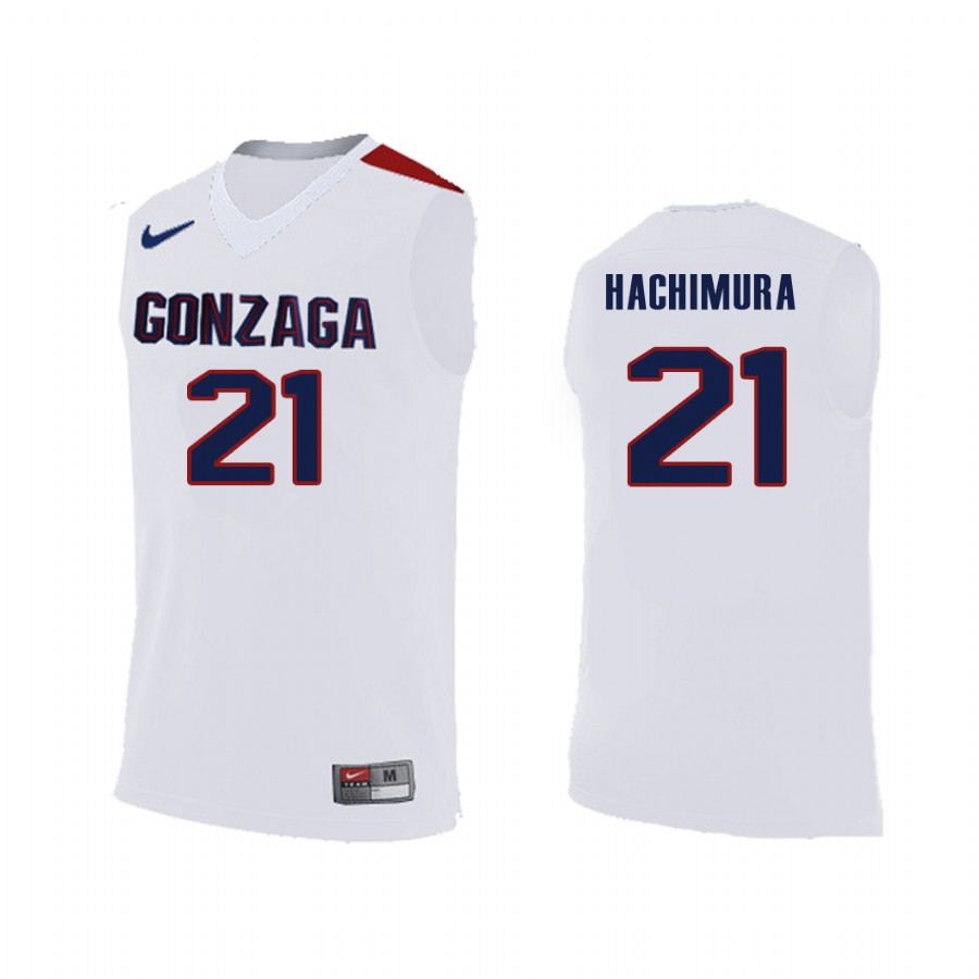 Rui Hachimura Gonzaga Bulldogs #21  College  Jersey - White