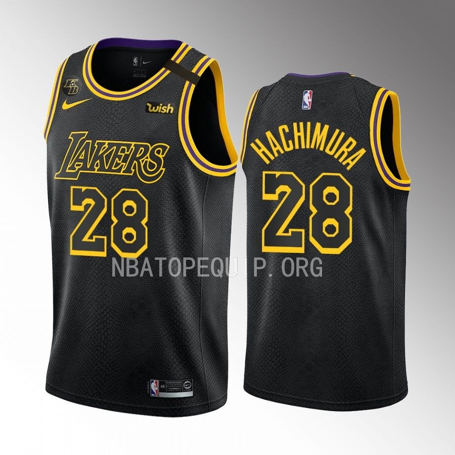 Rui Hachimura Los Angeles Lakers Black #28 Mamba Inspired Jersey