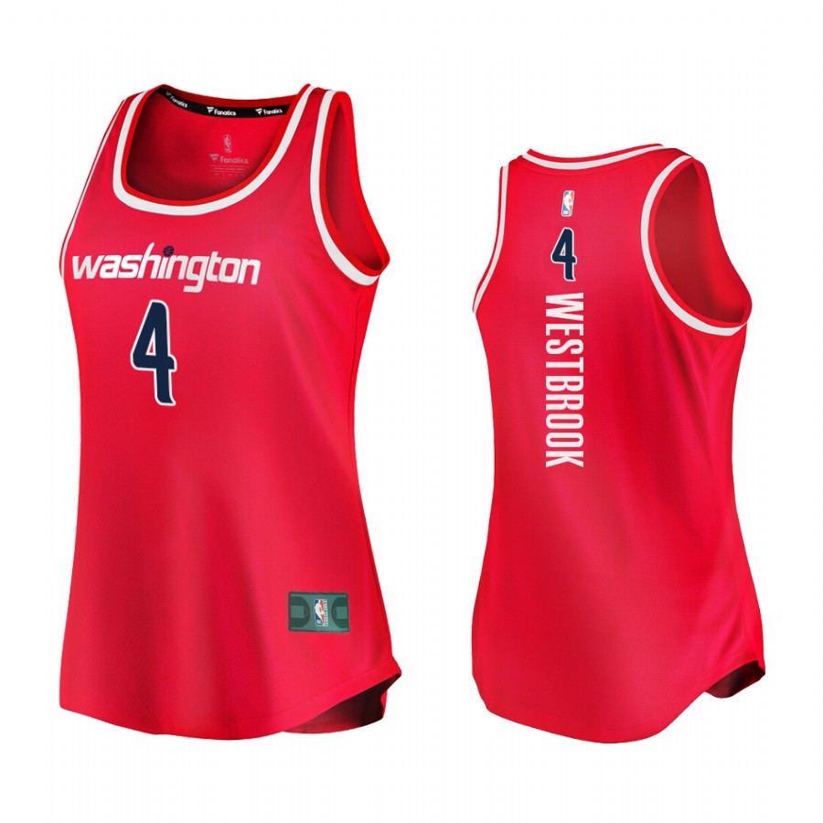 Russell Westbrook Washington Wizards #4 Red  Women 2021 Jersey Icon Edition