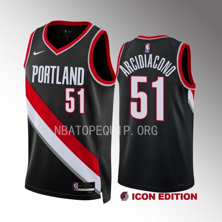 Ryan Arcidiacono Portland Trail Blazers #51 Black Jersey 2022-23 Icon Edition Swingman