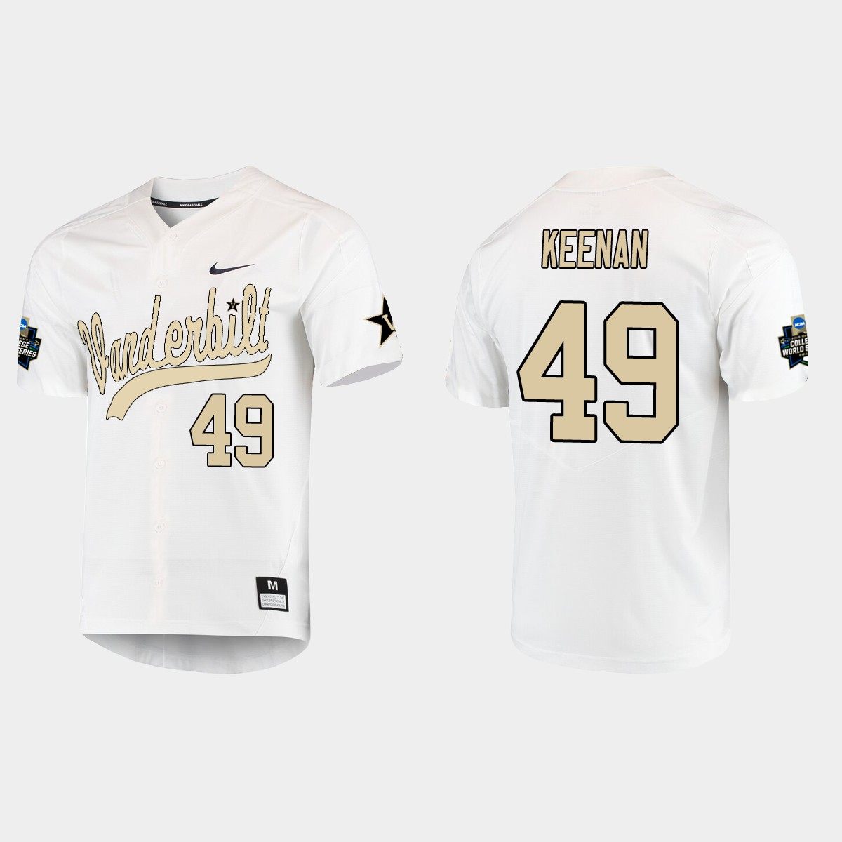 Ryan Keenan Vanderbilt Commodores College World Series  Jersey - White