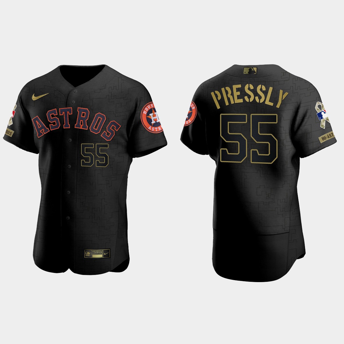 Ryan Pressly Houston Astros 2021 Salute to Service Jersey - All Black