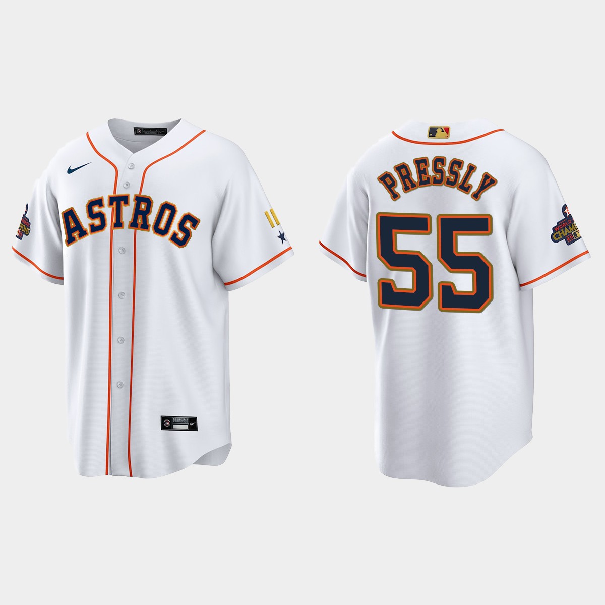 Ryan Pressly Houston Astros 2023 Gold Program Jersey - White