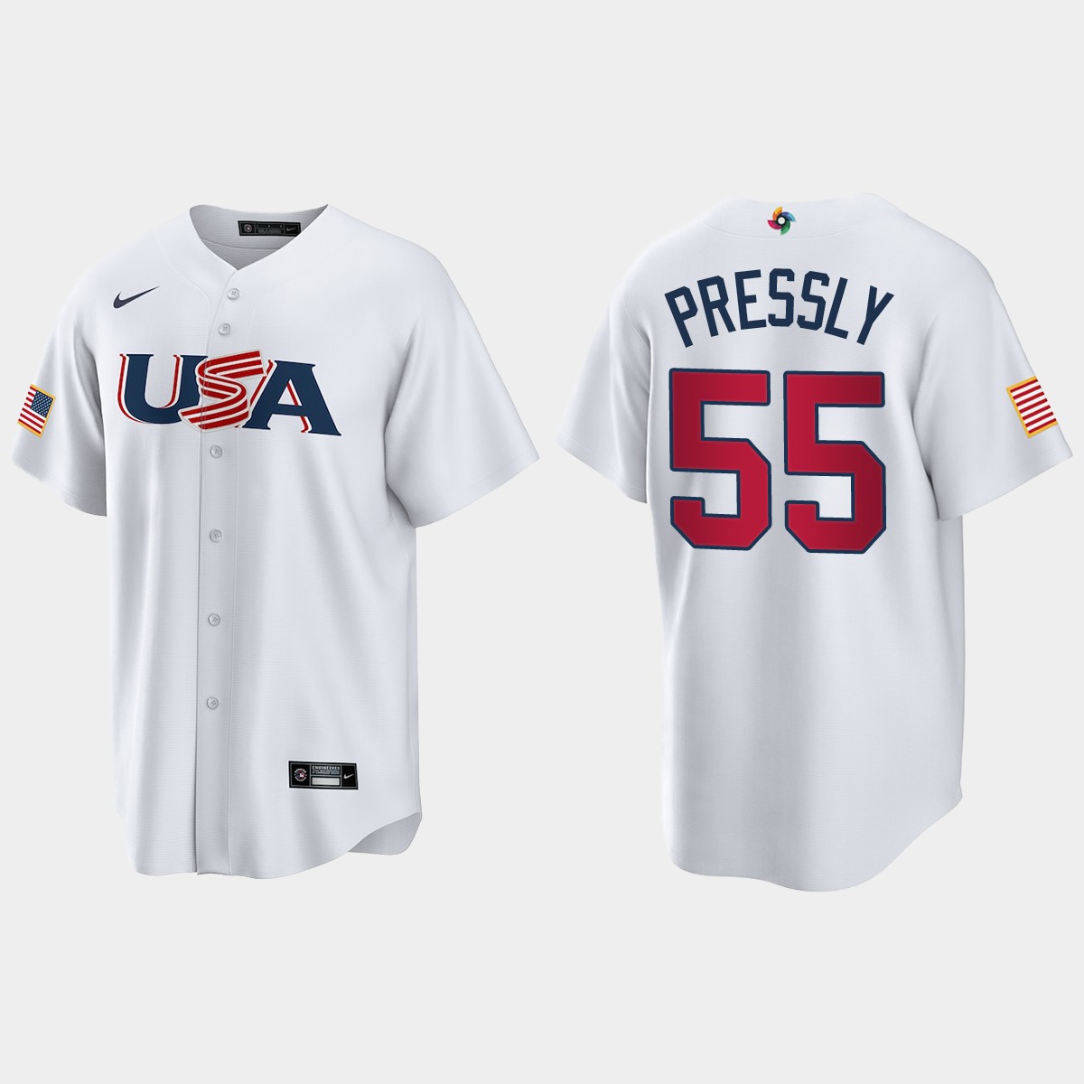 Ryan Pressly Houston Astros 2023 World  Classic USA Jersey - White