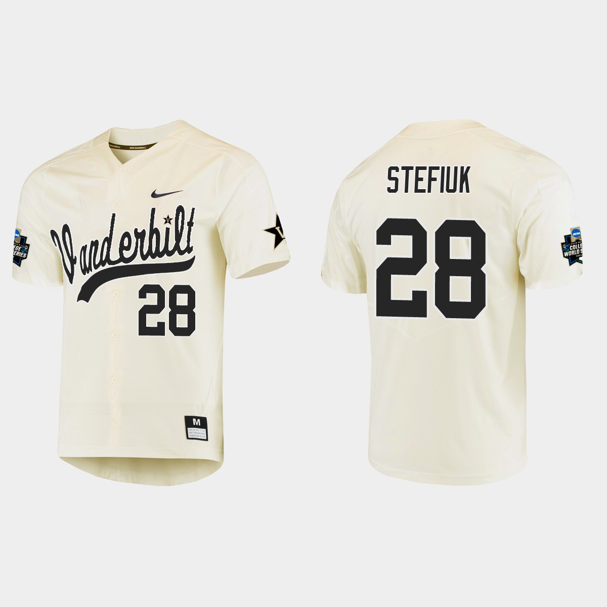 Ryan Stefiuk Vanderbilt Commodores College World Series  Jersey - Cream
