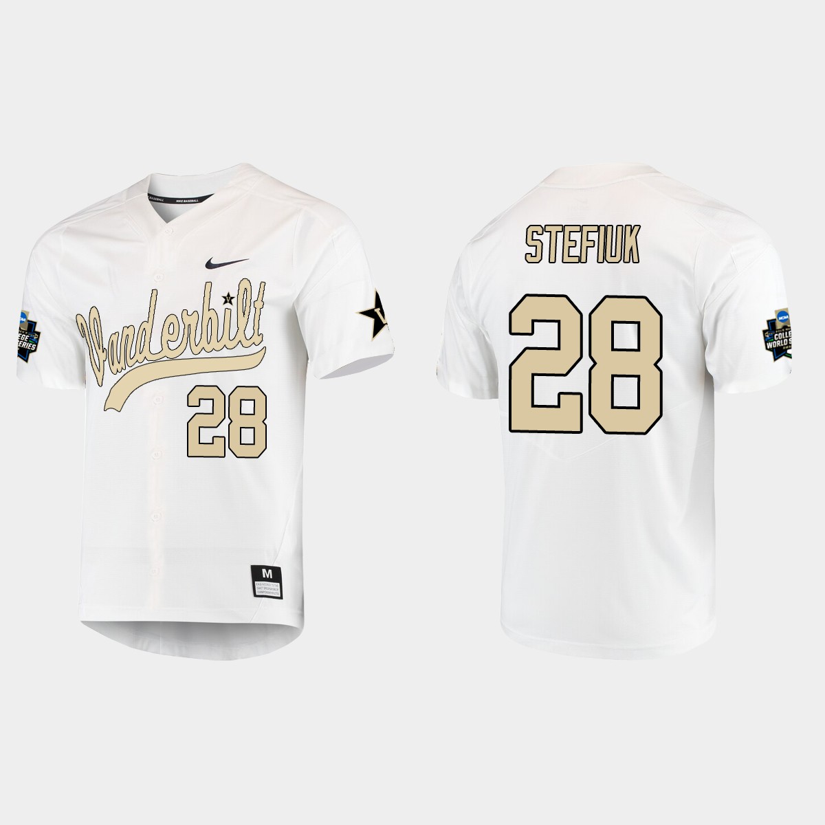 Ryan Stefiuk Vanderbilt Commodores College World Series  Jersey - White