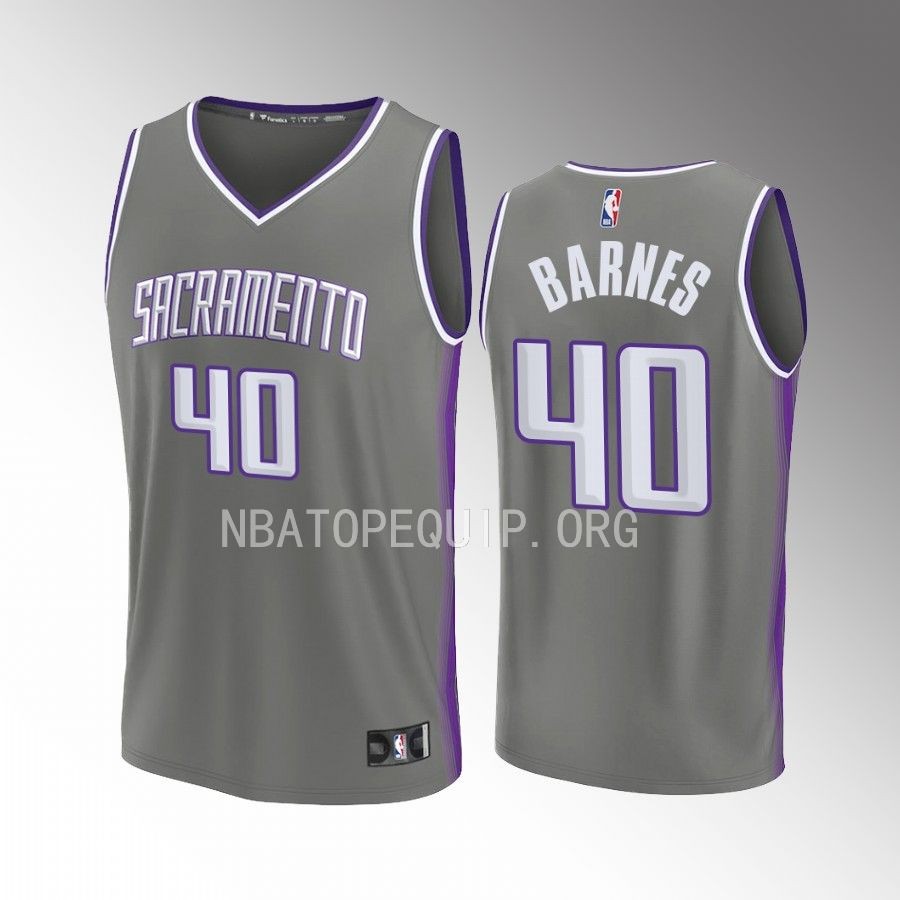 Sacramento Kings #40 Harrison Barnes City Edition Jersey 2022-23 Fastbreak Grey