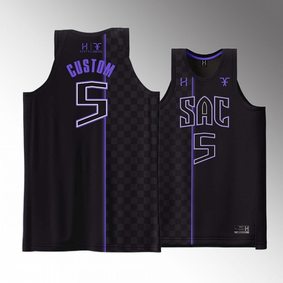 Sacramento Kings #5 Kevin Love Sactown Beam Black Jersey Special Custom