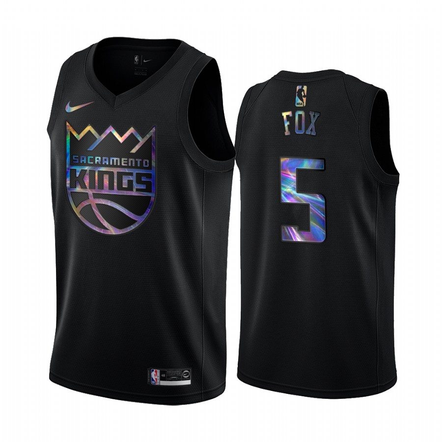 Sacramento Kings De'Aaron Fox #5 Jersey Iridescent Holographic Black Limited Edition