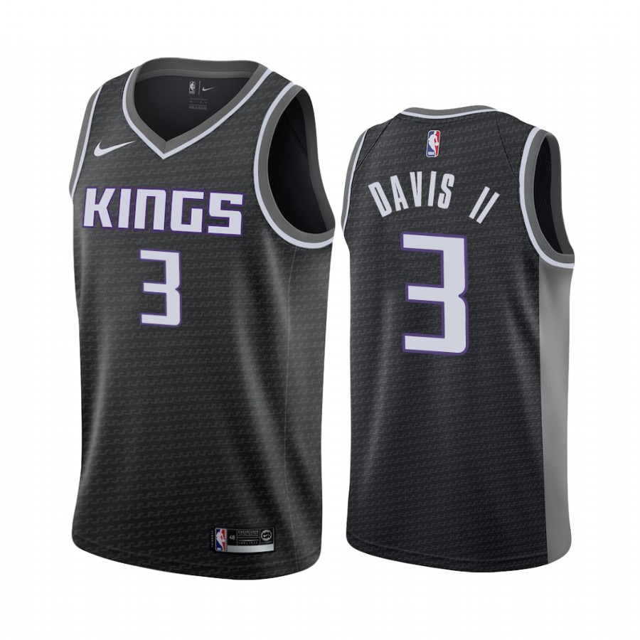 Sacramento Kings Terence Davis #3 Black 2021 Statement Edition Jersey