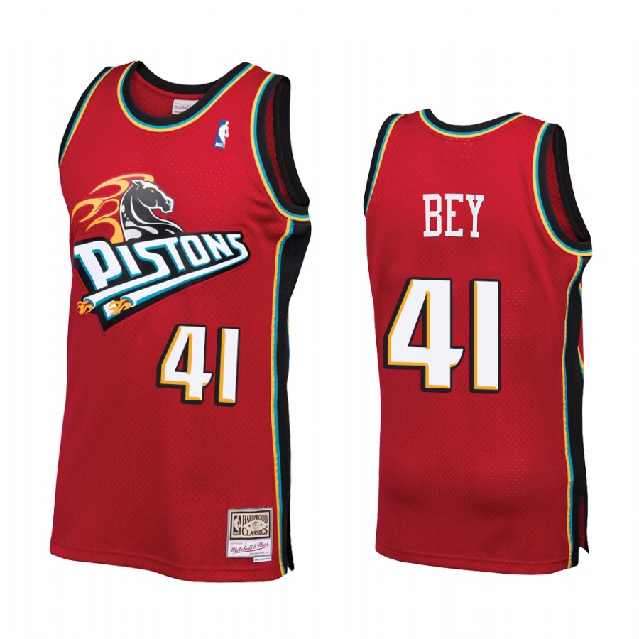 Saddiq Bey 41 Detroit Pistons Throwback 90s Red Jersey HWC Swingman