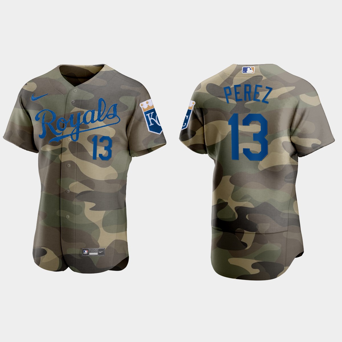 Salvador Perez Kansas City Royals 2021 National Armed Forces Day Jersey - Camo