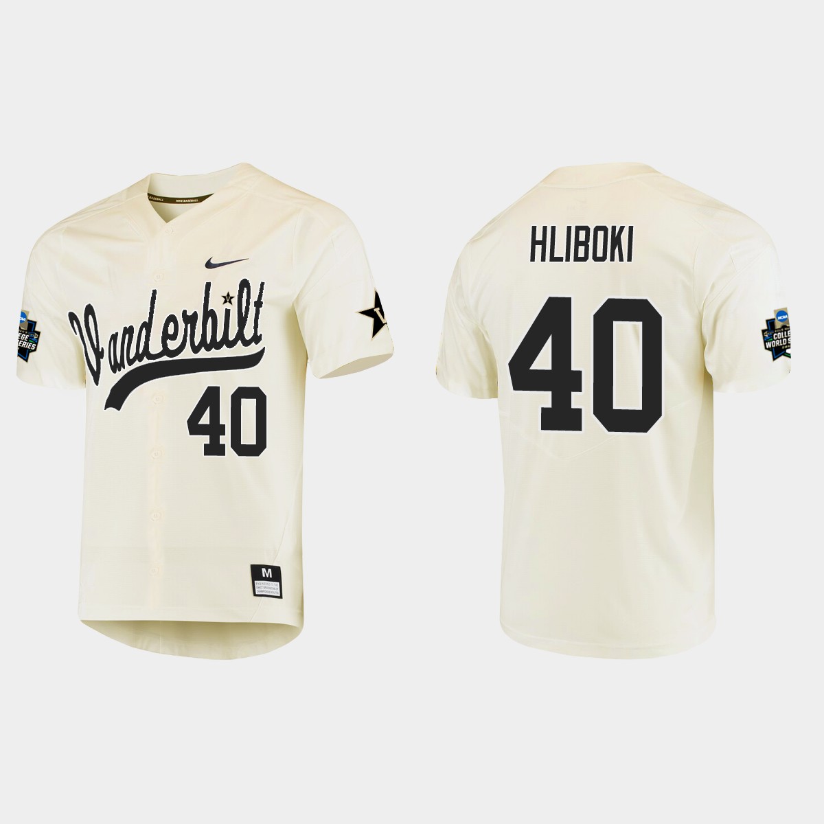 Sam Hliboki Vanderbilt Commodores College World Series  Jersey - Cream