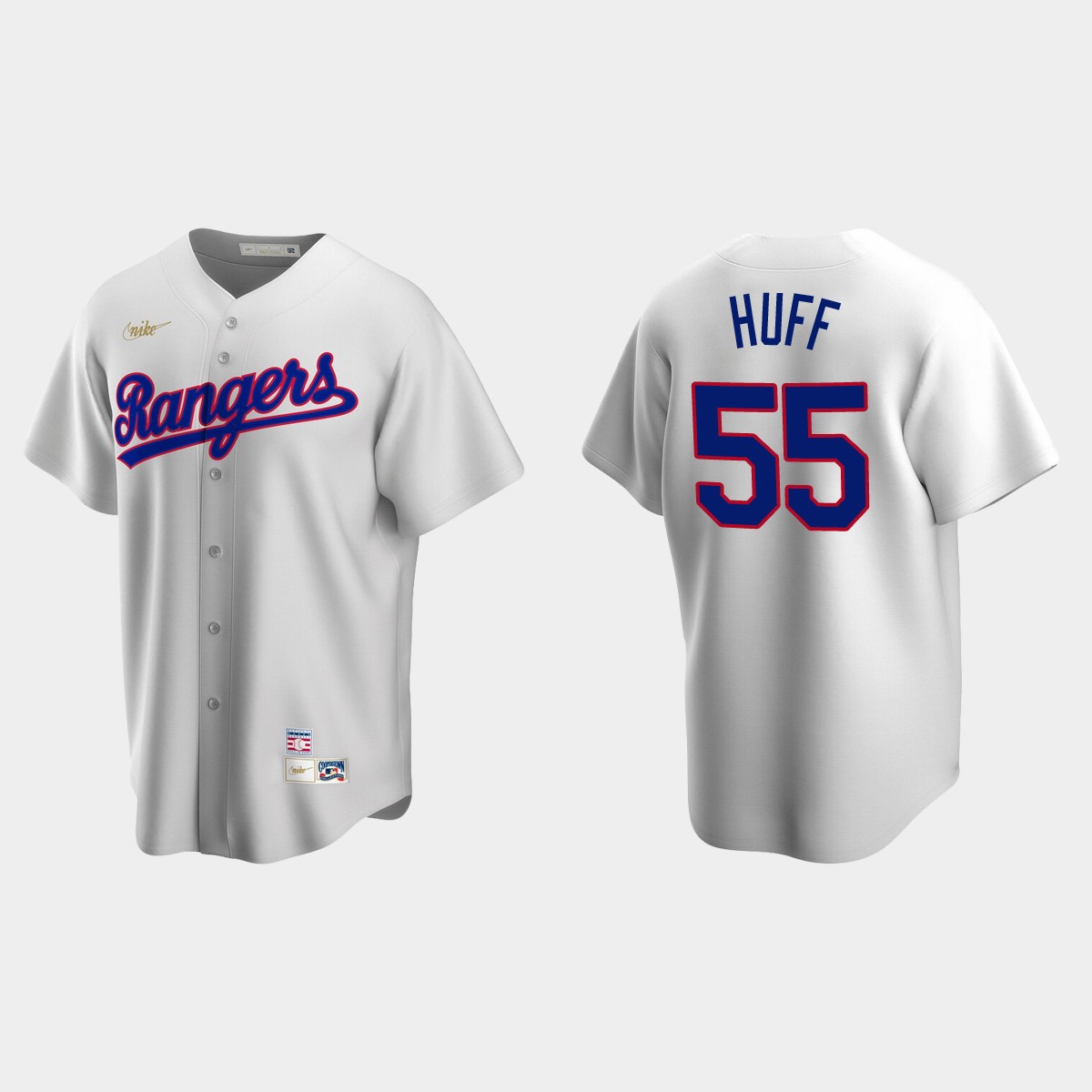 Sam Huff #55 Texas Rangers Cooperstown Collection Home Jersey - White