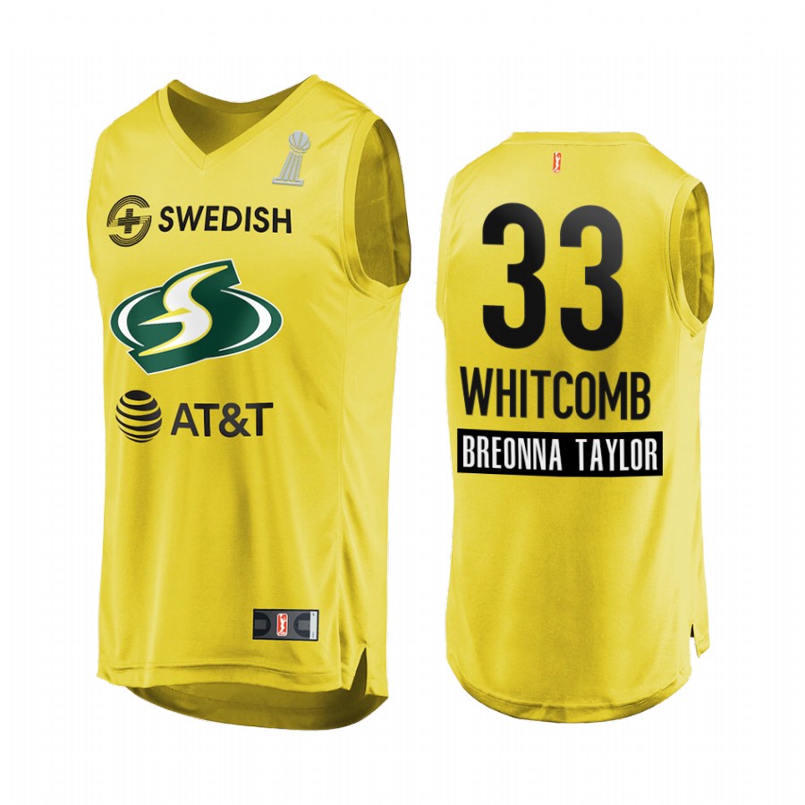 Sami Whitcomb WNBA 2020 WNBA Finals Champions  Men Yellow Jersey