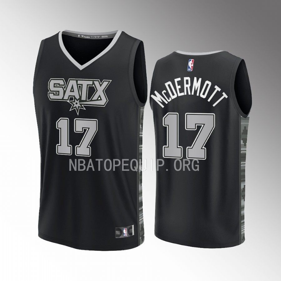San Antonio Spurs #17 Doug McDermott Statement Edition Jersey 2022-23 Fast Break  Black
