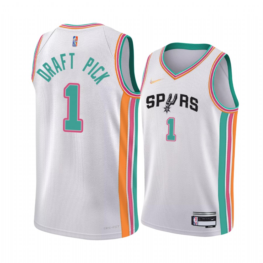 San Antonio Spurs 2022 NBA Draft First Round Pick No.1 Jersey White Men