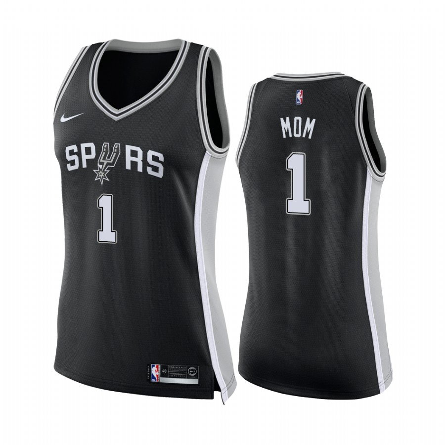 San Antonio Spurs Black NO.1 Mom Jersey 2021 Mothers Day Women