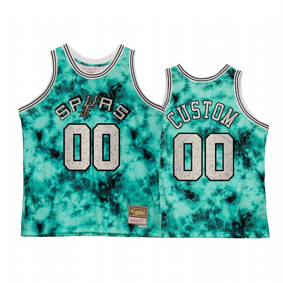 San Antonio Spurs Custom Galaxy Constellation Jersey Men Teal Retro