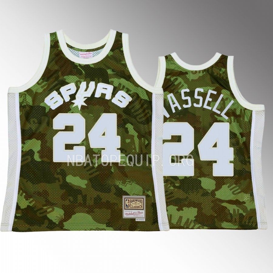 San Antonio Spurs Devin Vassell Green Ghost Camo Men Jersey Hardwood Classics