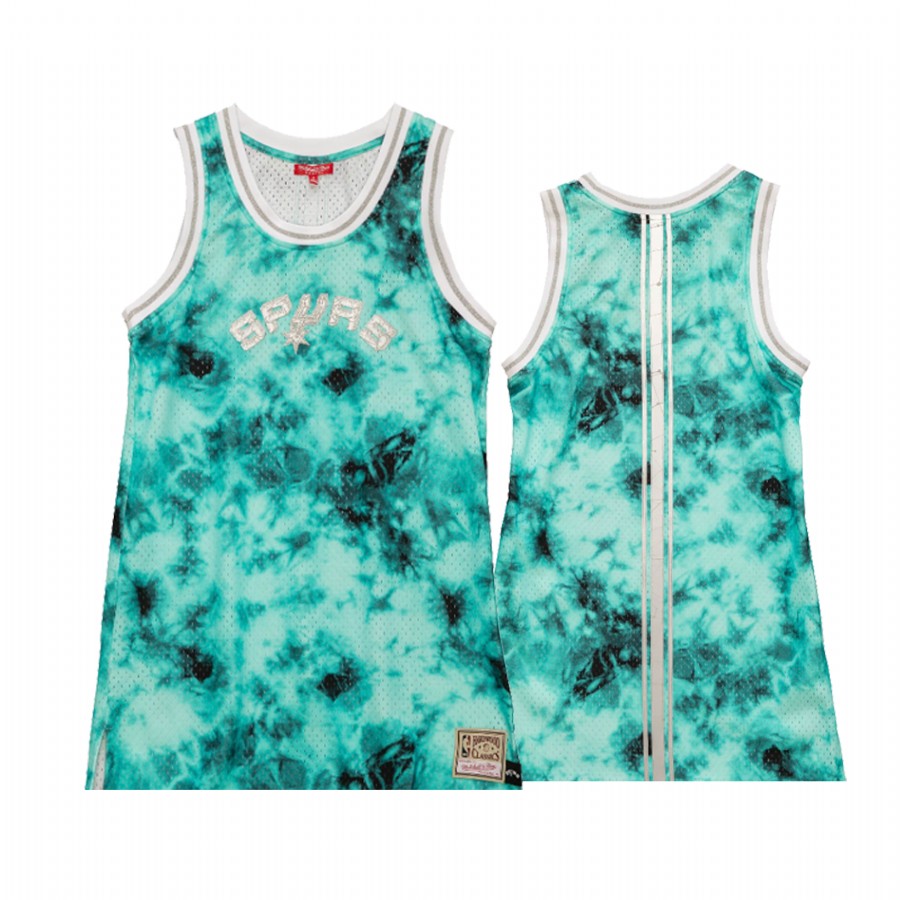San Antonio Spurs Galaxy Constellation Tank Dress Women Teal Reflective