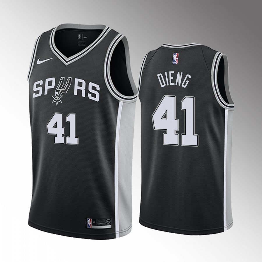 San Antonio Spurs Gorgui Dieng #41 Black Icon Edition Jersey