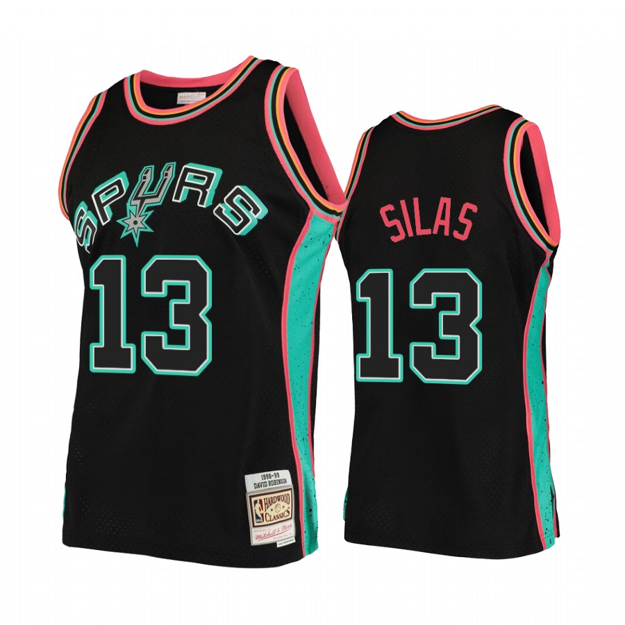 San Antonio Spurs James Silas Black Rings Collection HWC Jersey #13