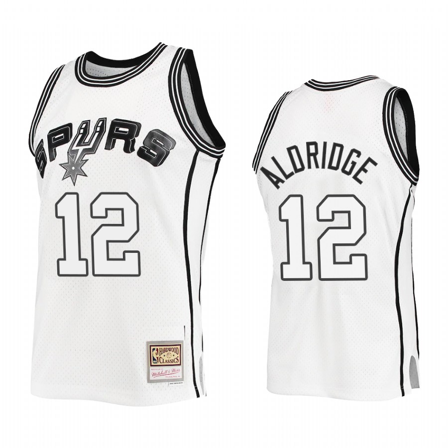 San Antonio Spurs LaMarcus Aldridge #12 White Outdated Classic Mitchell Ness Jersey