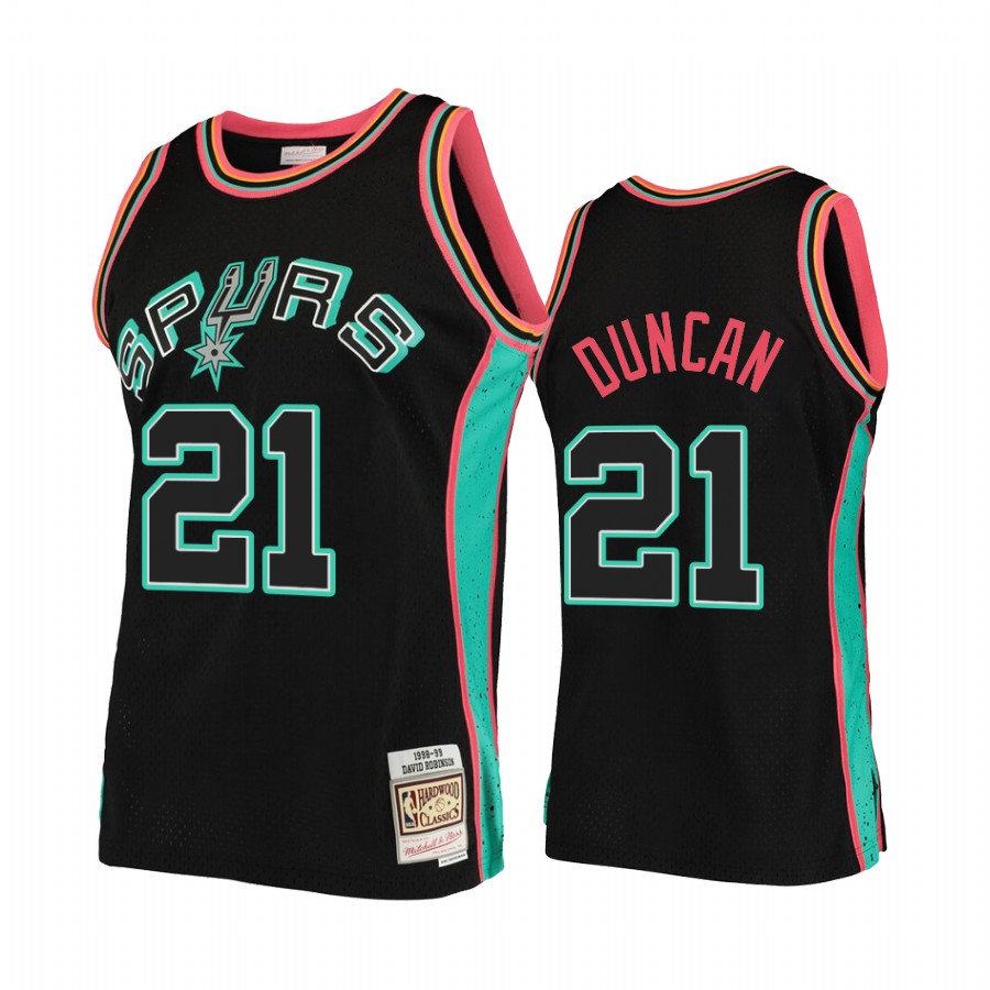 San Antonio Spurs Tim Duncan Black Rings Collection HWC Jersey #21