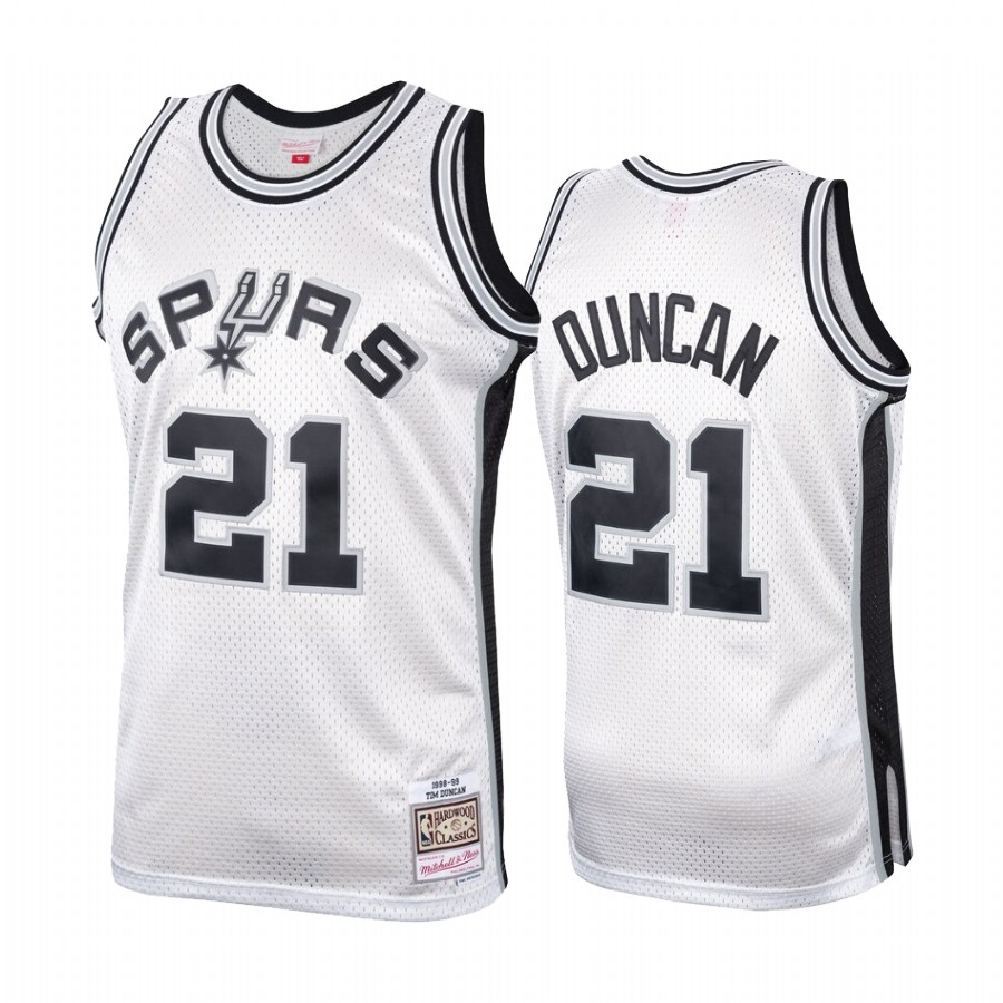 San Antonio Spurs Tim Duncan Platinum Hardwood Classics Jersey #21
