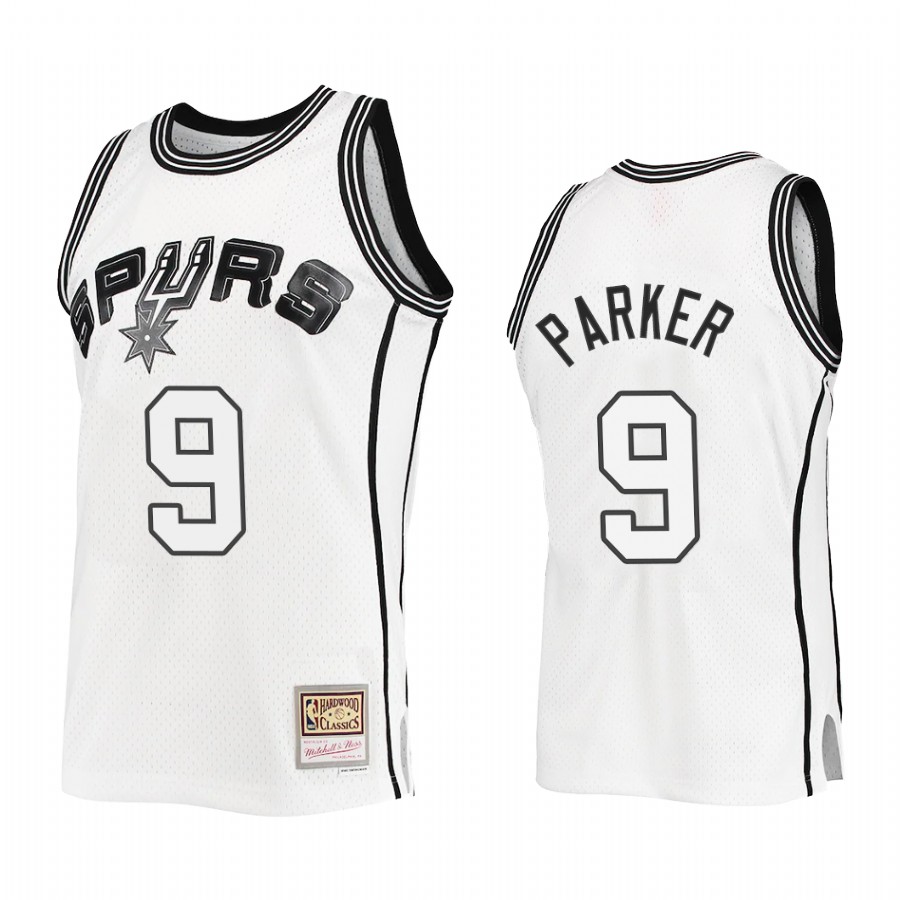 San Antonio Spurs Tony Parker #9 White Outdated Classic Mitchell Ness Jersey
