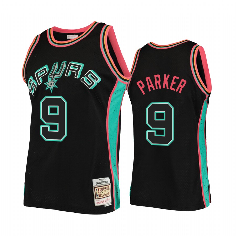 San Antonio Spurs Tony Parker Black Rings Collection HWC Jersey #9