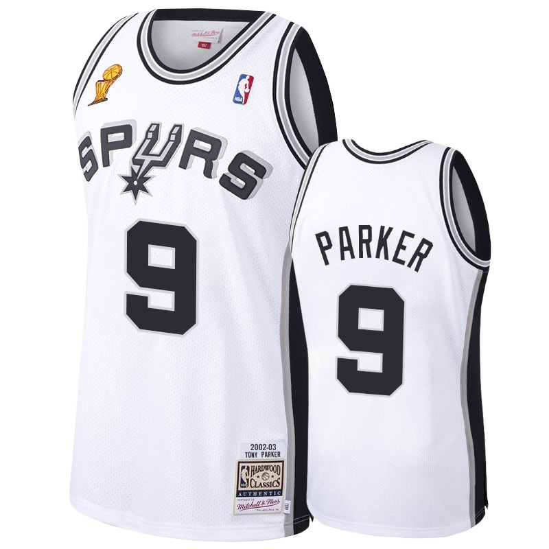 San Antonio Spurs Tony Parker White 2002-03 Finals Champions Classic Jersey