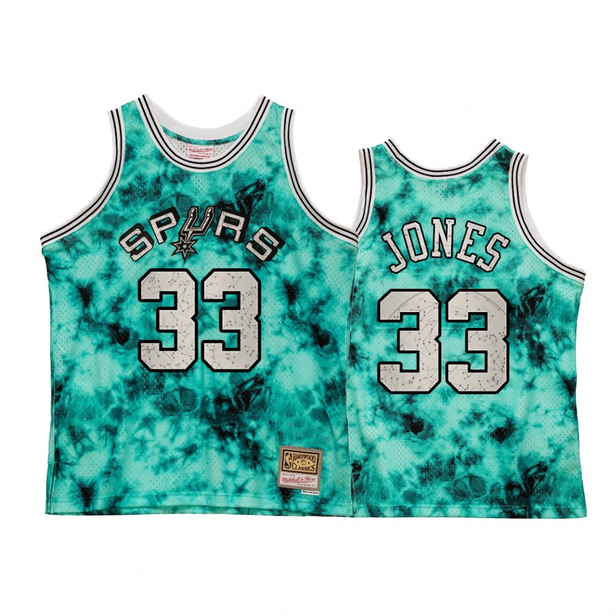 San Antonio Spurs Tre Jones Galaxy Constellation Jersey Men Teal Retro